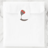 Geschenk für Erdbeeren mit Schokolade Runder Aufkleber (Tasche)