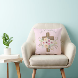 Geschenk für Erwachsene - Blumenkreuz Persönlich p Kissen