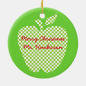 Geschenk für farbenfrohe Äpfel des Lehrers Keramik Ornament (Hinten)