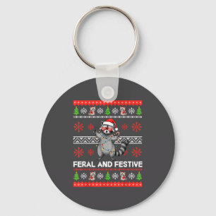 Geschenk für festlichen wilden Waschbären Hässlich Schlüsselanhänger