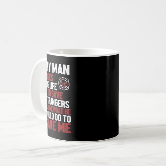 Geschenk für Feuerwehrmänner - Ehefrau & Brandschu Kaffeetasse (Vorderseite Links)