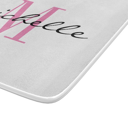 Geschenk für Frauen in Monogramm Glasschneidebrett Schneidebrett (Ecke)