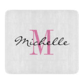 Geschenk für Frauen in Monogramm Glasschneidebrett Schneidebrett (Vorderseite)