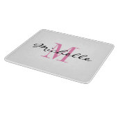 Geschenk für Frauen in Monogramm Glasschneidebrett Schneidebrett (Ecke)