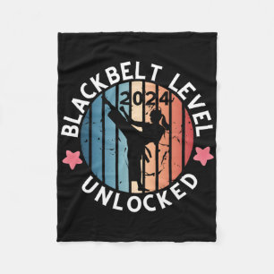 Geschenk für Frauen mit schwarzem Gürtel Fleecedecke