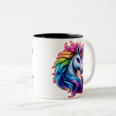 Geschenk für Freunde und Familien mit zwei Fotos Zweifarbige Tasse (VorderseiteRechts)