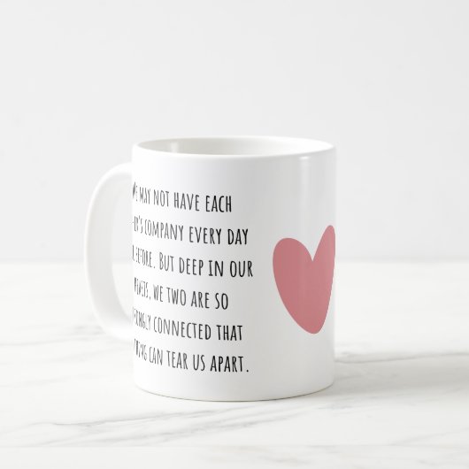 Geschenk für Freundschaften in großer Entfernung Kaffeetasse (Vorderseite Links)