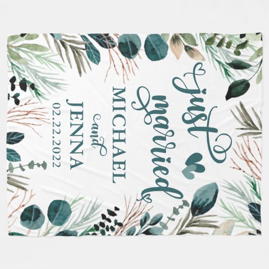 Geschenk für frisch verheiratete Grünpflanzen nur Fleecedecke (Vorderseite (Horizontal))