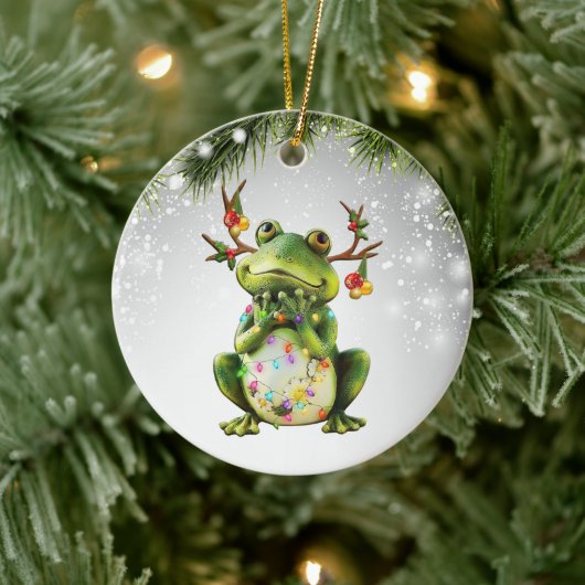 Geschenk für Froschfräsen Blume Grüner Zielpunkt Keramik Ornament