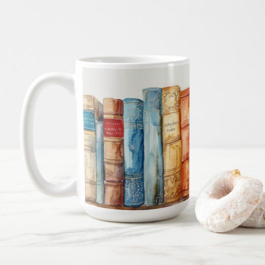 Geschenk für gemütliche Bücherliebhaber Kaffeetasse (Mit Donut)