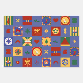 Geschenk für geometrische Weihnachtsmuster Geschenkpapier Set