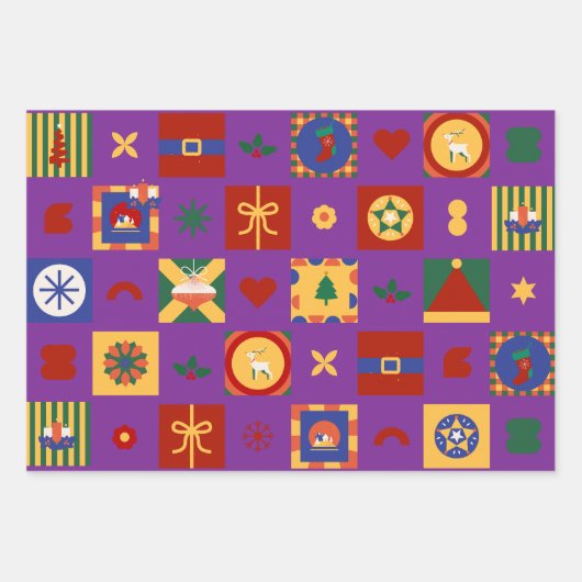 Geschenk für geometrische Weihnachtsmuster Geschenkpapier Set (Vorderseite 2)