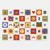 Geschenk für geometrische Weihnachtsmuster Geschenkpapier Set (Vorderseite)