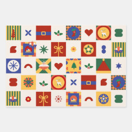 Geschenk für geometrische Weihnachtsmuster Geschenkpapier Set