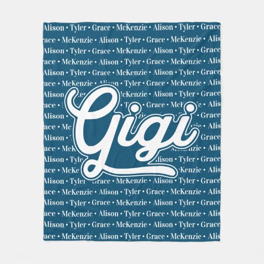 Geschenk für Gigi mit Kindernamen Fleecedecke (Vorderseite)