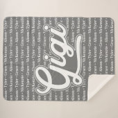Geschenk für Gigi mit Kindernamen Sherpadecke (Vorderseite (Horizontal))