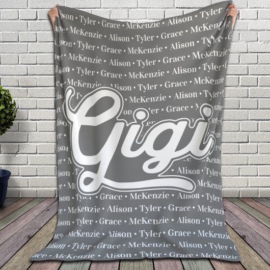 Geschenk für Gigi mit Kindernamen Sherpadecke