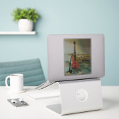 Geschenk für Gitarrist Aufkleber (Laptop auf Schreibtisch)