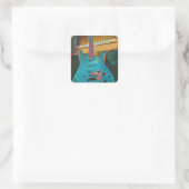 Geschenk für Gitarrist Quadratischer Aufkleber (Tasche)