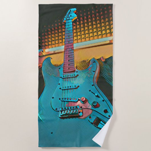 Geschenk für Gitarrist Strandtuch (Vorderseite)