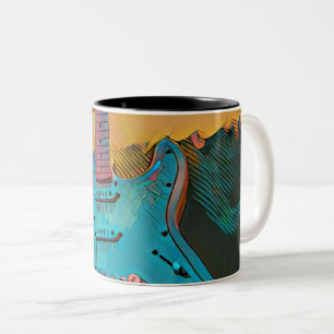 Geschenk für Gitarrist Zweifarbige Tasse