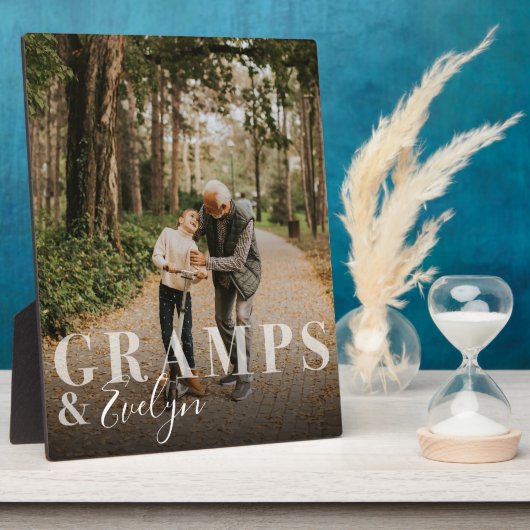 Geschenk für Gramps & Grandchild Foto Keepake Fotoplatte (Seite)