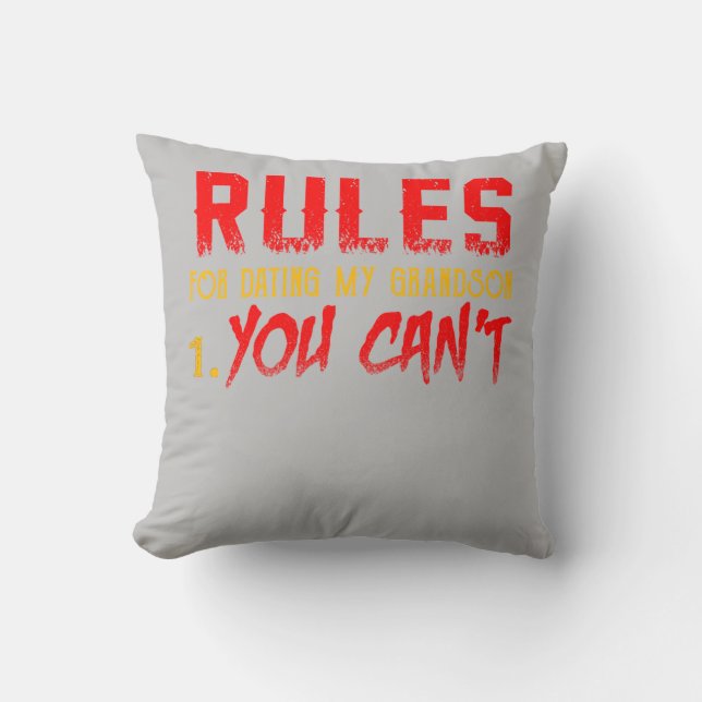 Geschenk für Grandson | Regel für meinen Enkel Ver Kissen (Vorderseite)