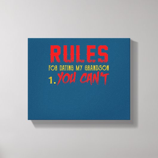 Geschenk für Grandson | Regel für meinen Enkel Ver Leinwanddruck (Vorderseite)