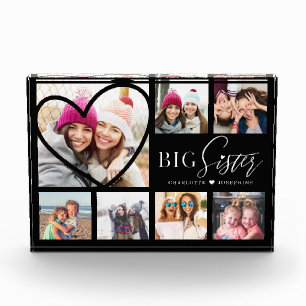Geschenk für große Schwester 7 Foto Collage Herz B