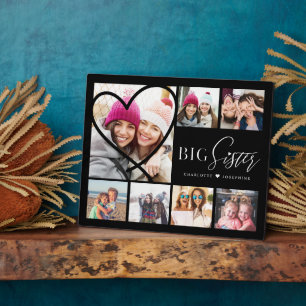 Geschenk für große Schwester 7 Foto Collage Herz B Fotoplatte