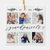 Geschenk für Großeltern Großkinder FotoCollage Keramikornament (Vorderseite)