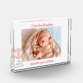 Geschenk für Großmutter Neugeborener Fotoblock (Links)