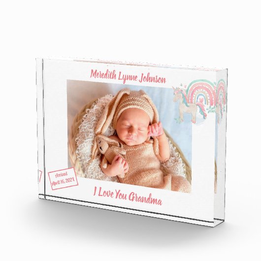 Geschenk für Großmutter Neugeborener Fotoblock (Rechts)