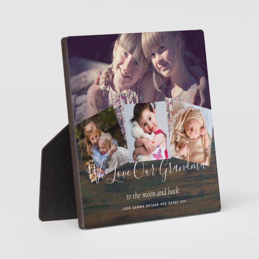 Geschenk für Großmutter Opa FotoCollage Großeltern Fotoplatte (Vorderseite)