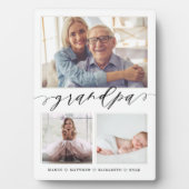 Geschenk für Großvater | Enkelkinder 3 FotoCollage Fotoplatte (Vorderseite)