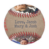 Geschenk für Großvater Foto Keepake Baseball (Rückseite)