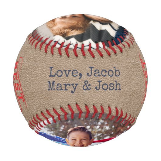 Geschenk für Großvater Foto Keepake Baseball (Rückseite)