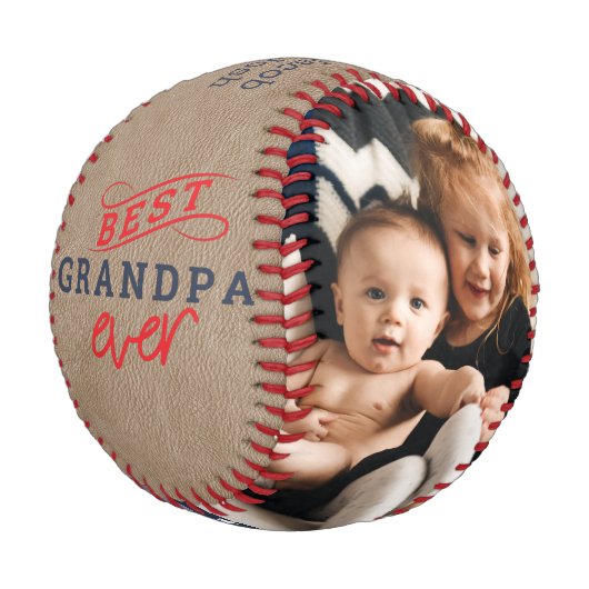 Geschenk für Großvater Foto Keepake Baseball (Schrägansicht)