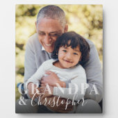 Geschenk für Großvater und Großkind Foto Keepake Fotoplatte (Vorderseite)