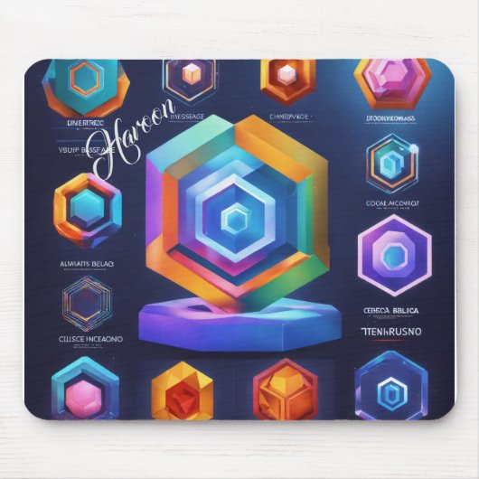 Geschenk für Haroon Modern 3D Foto Grid Mousepad (Vorne)