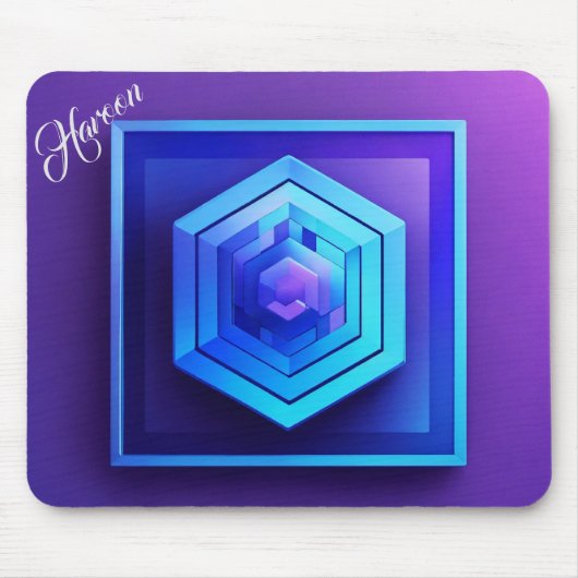 Geschenk für Haroon Modern 3D Foto Grid Mousepad (Vorne)