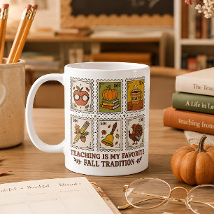 Geschenk für Herbstlehrer Retro-Herbst Klassenzimm Kaffeetasse