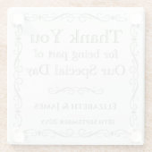 Geschenk für Hochzeitsgäste Glasuntersetzer (Rückseite)