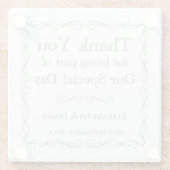 Geschenk für Hochzeitsgäste Glasuntersetzer (Rückseite)