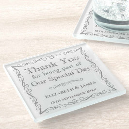 Geschenk für Hochzeitsgäste Glasuntersetzer