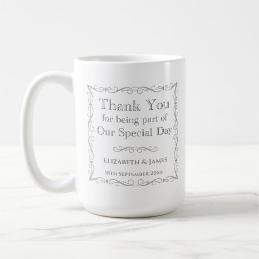 Geschenk für Hochzeitsgäste Kaffeetasse (Links)