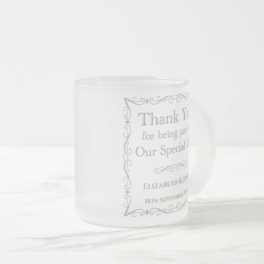 Geschenk für Hochzeitsgäste Mattglastasse (VorderseiteRechts)