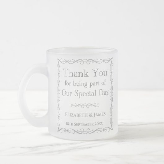 Geschenk für Hochzeitsgäste Mattglastasse (Links)