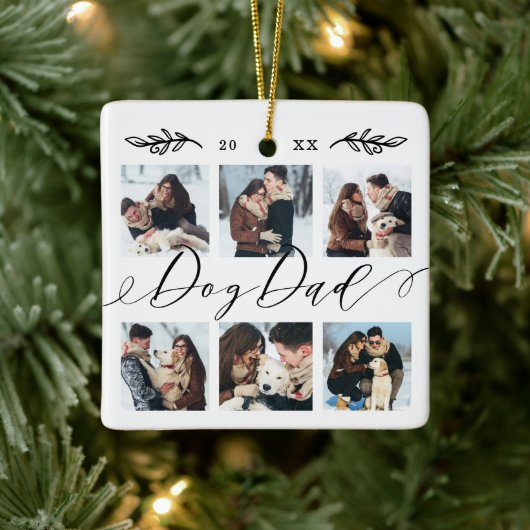 Geschenk für Hund-Vater| Keepake Family Foto Colla Keramikornament (Baum)