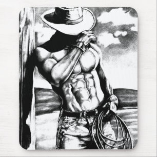 Geschenk für ihn Masculine Cool Cowboy Art Rustika Mousepad
